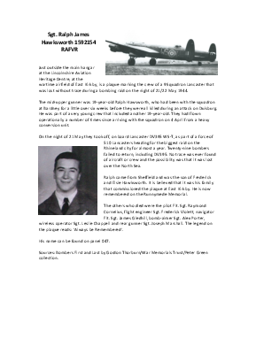 A preview of a PDF biography for Hawksworth, Ralph James